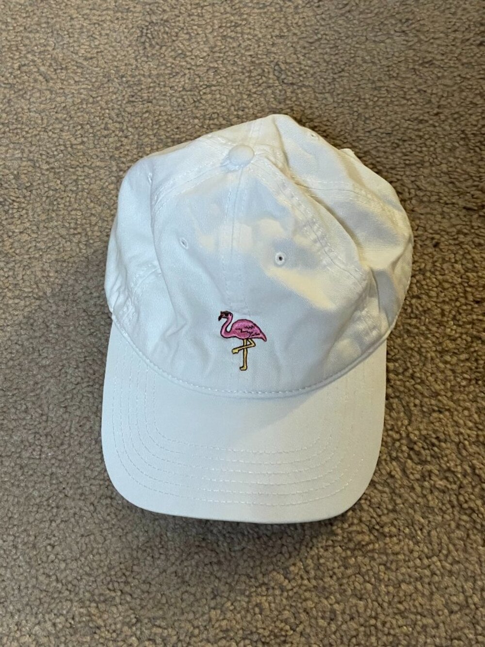 Riot Society Embroidered Pink Flamingo White Baseball Hat
